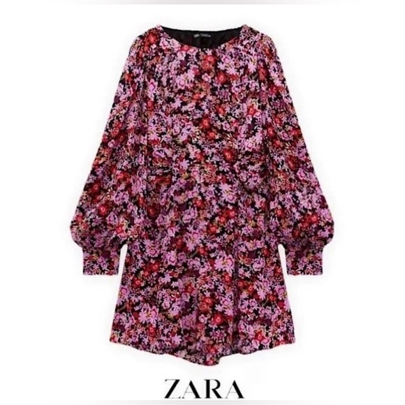 Zara Women's Pink Floral Dress - Picture 4 of 8